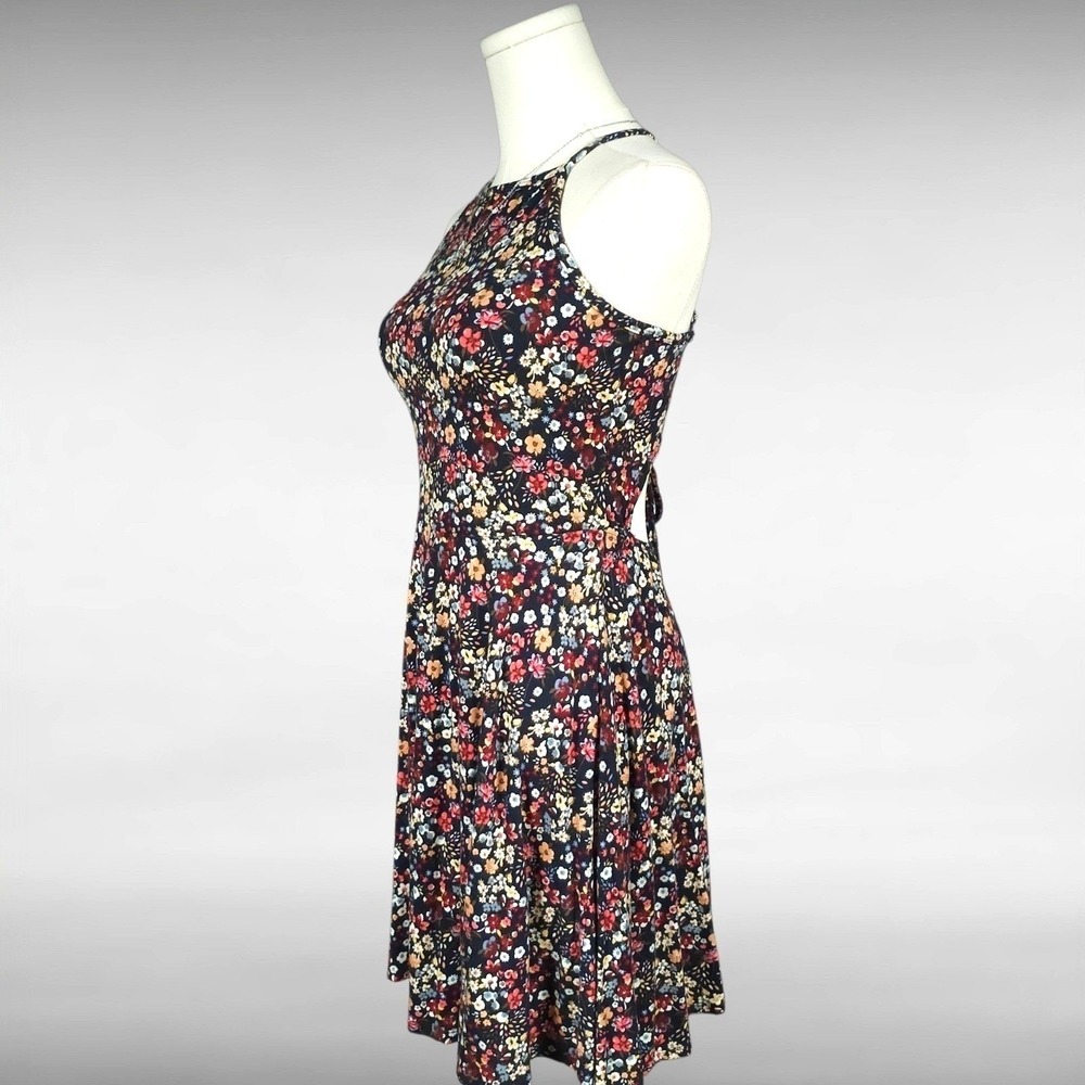 Hollister Coquette Floral Open Back Strappy Cutout Viscose Sundress Womens‎ M